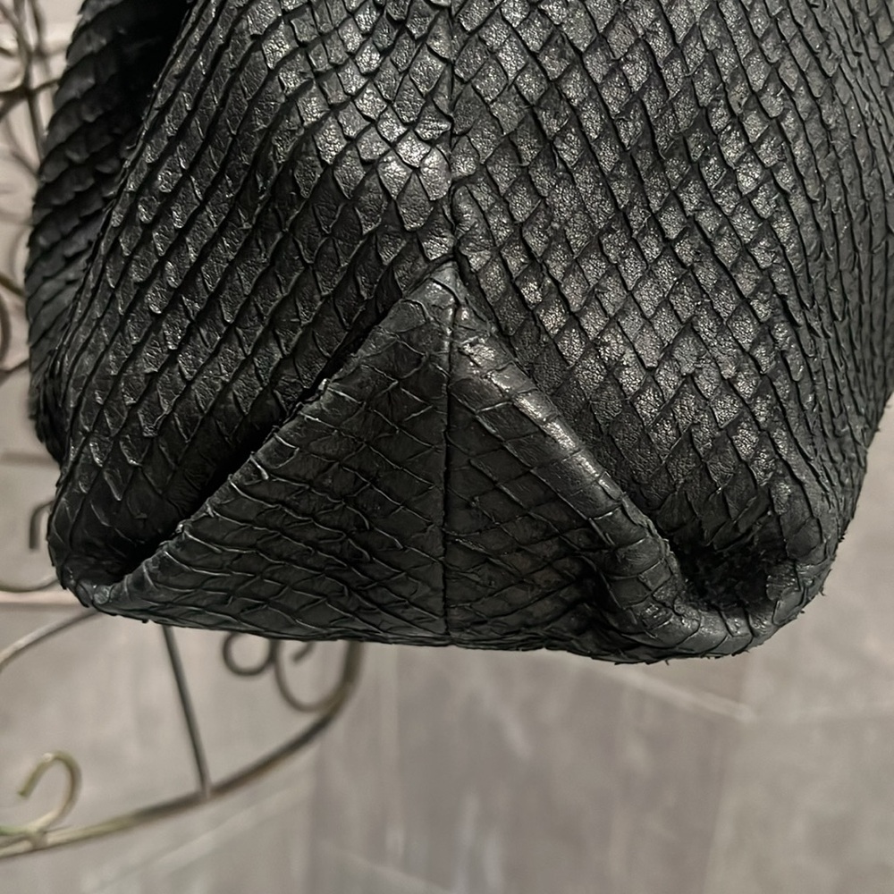 Furla Bag - Python Effect Tote Genuine Leather Bl… - image 4